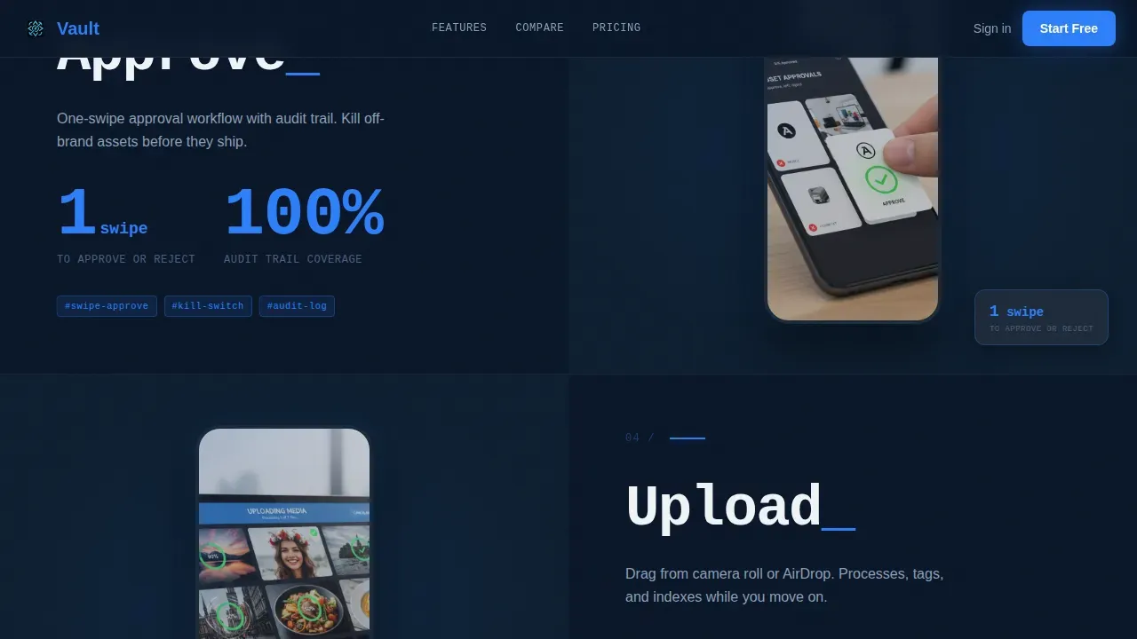 Mobile-First Asset Storage Landing Page Template