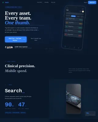 Mobile-First Asset Storage Landing Page Template