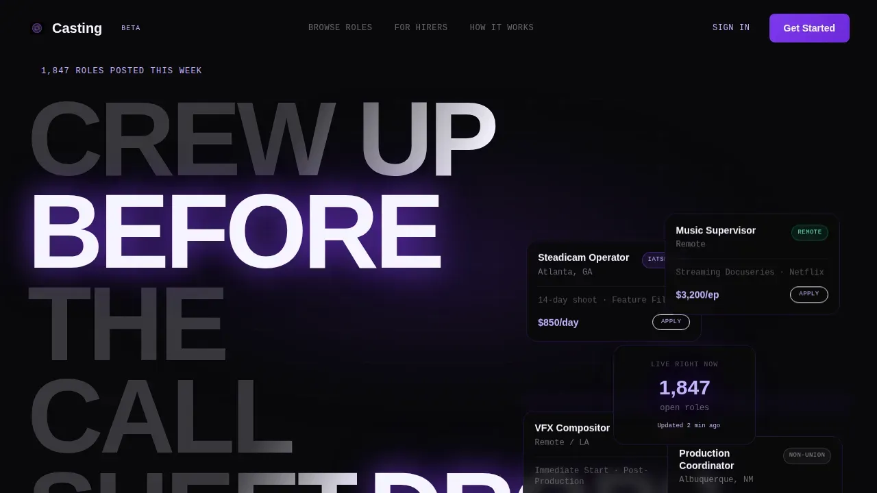 Dynamic Entertainment Careers Landing Page Template