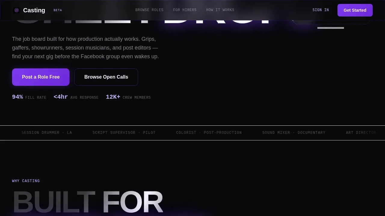 Dynamic Entertainment Careers Landing Page Template