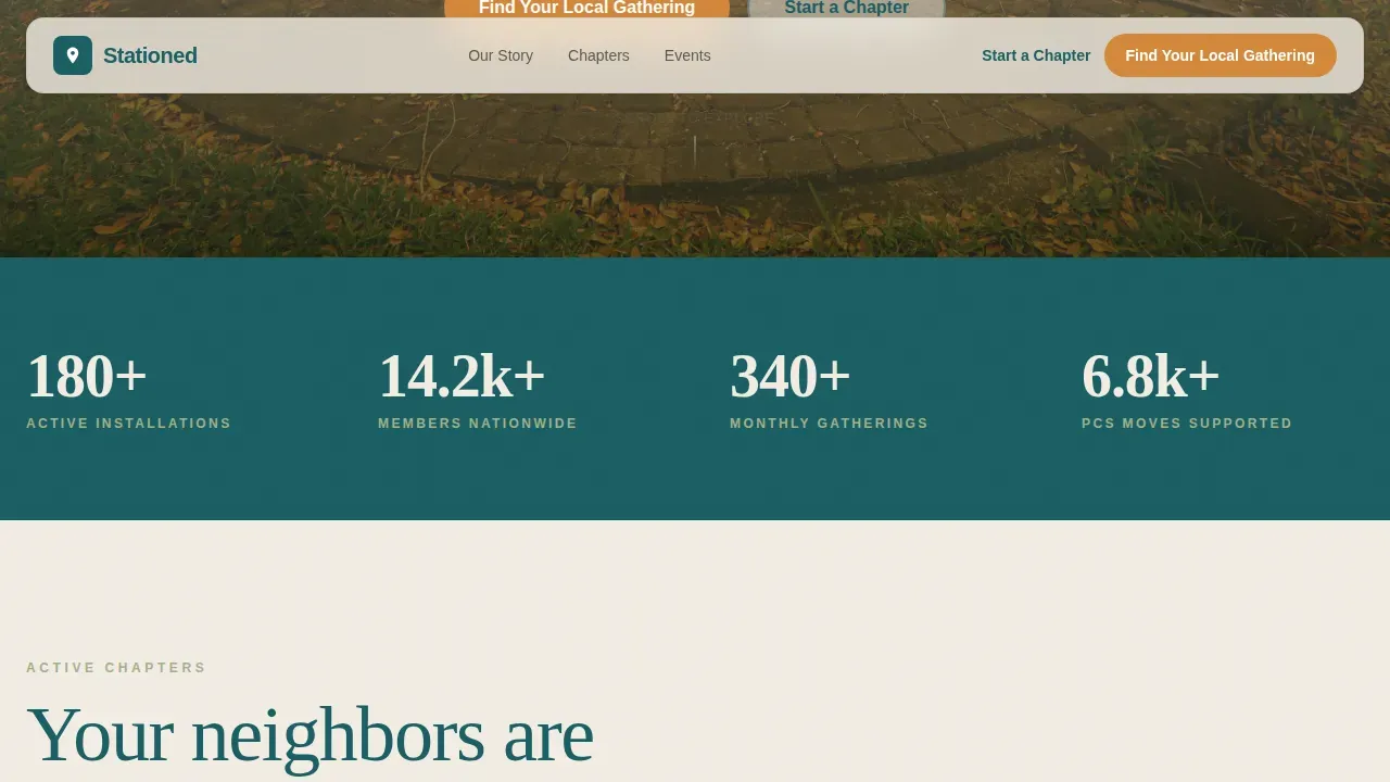Bold Military Community Landing Page Template