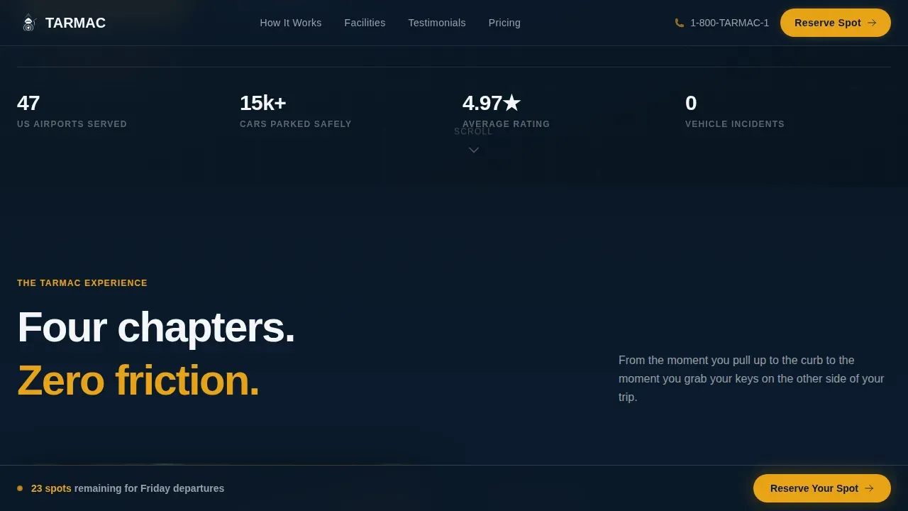 Premium Airport Valet Landing Page Template