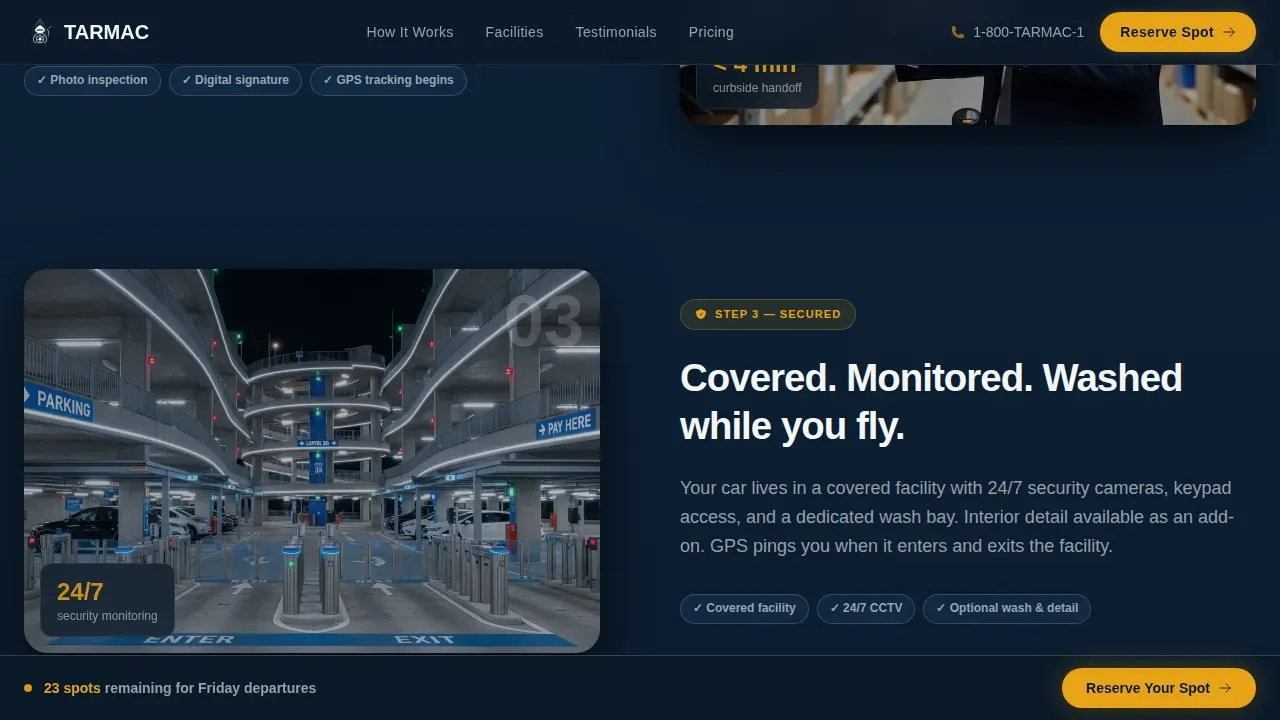Premium Airport Valet Landing Page Template