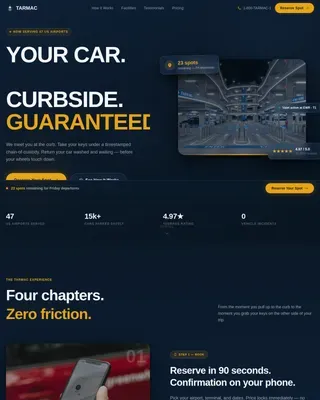 Premium Airport Valet Landing Page Template