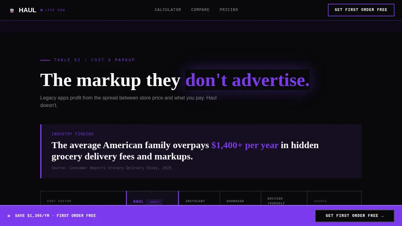 Bold Grocery Delivery Landing Page Template