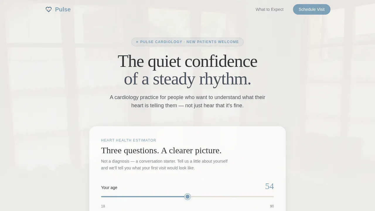 Heart Health Onboarding Landing Page Template
