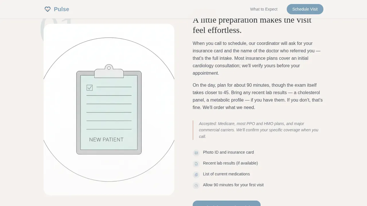 Heart Health Onboarding Landing Page Template