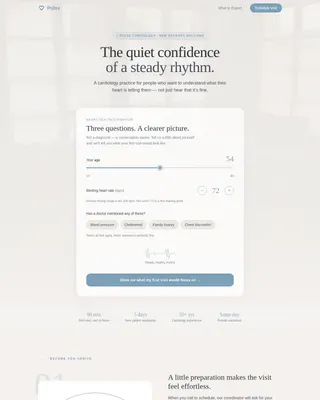 Heart Health Onboarding Landing Page Template