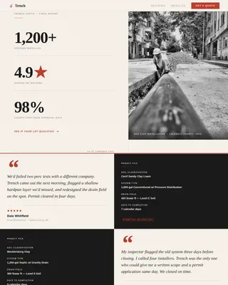 Trusted Septic Installer Landing Page Template