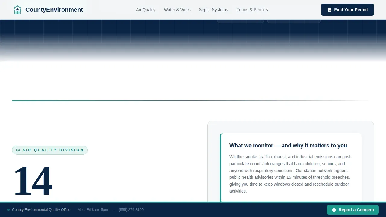 Trusted Environmental Licensing Landing Page Template