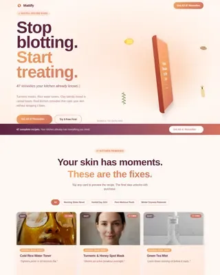 Seasonal Skin Wellness Landing Page Template