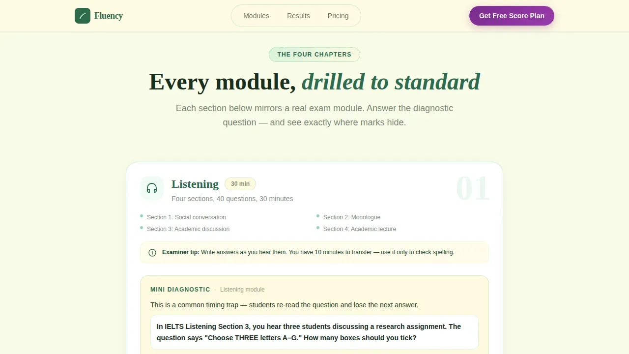 IELTS Prep Landing Page Template for Score Growth