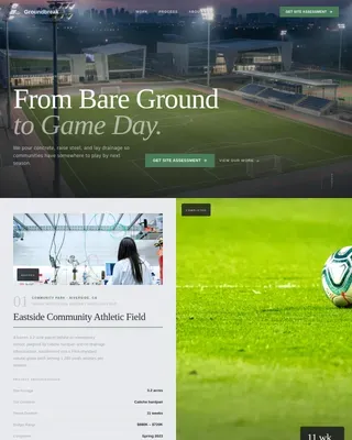 Game Day Stadium Construction Landing Page Template