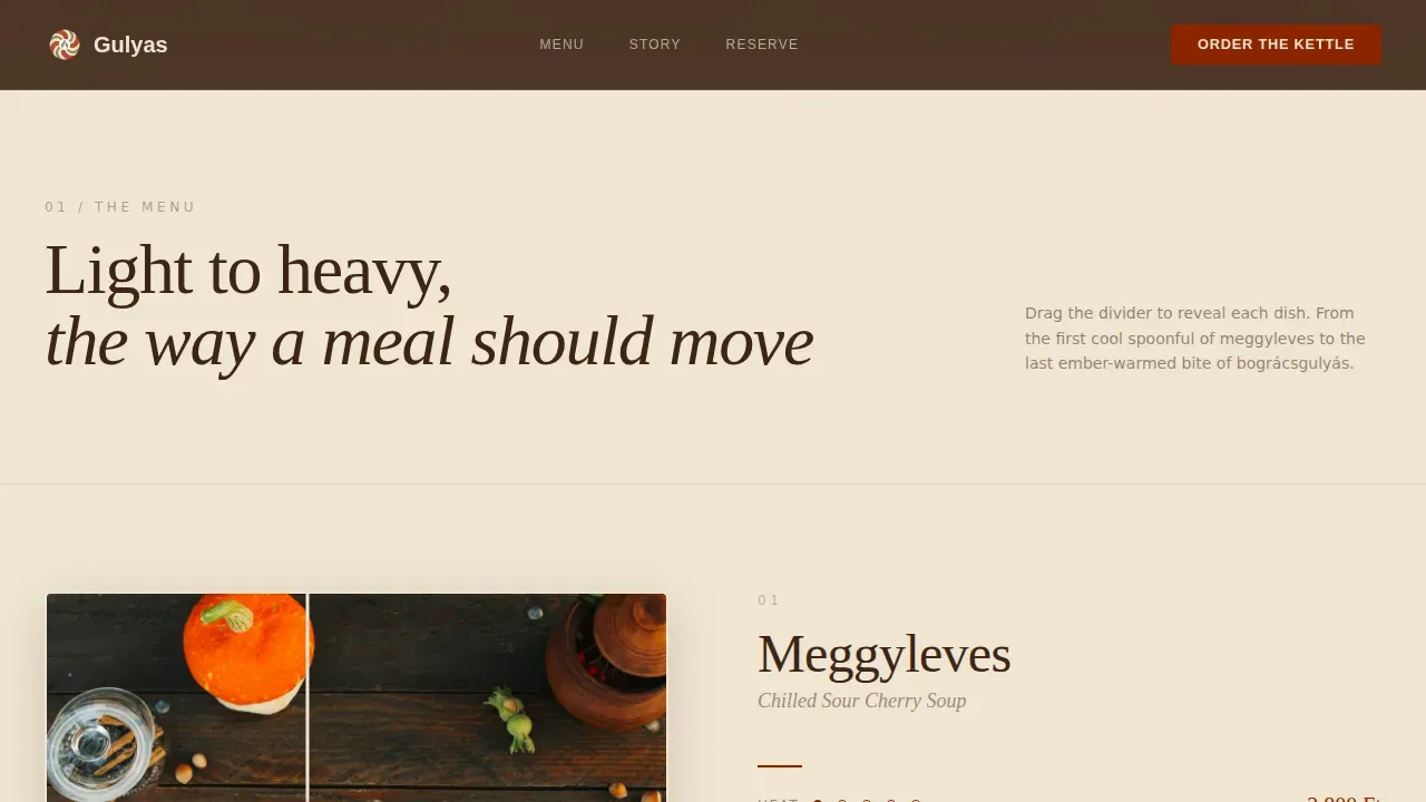 Artisan Hungarian Cuisine Landing Page Template