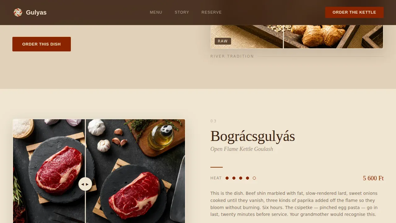Artisan Hungarian Cuisine Landing Page Template