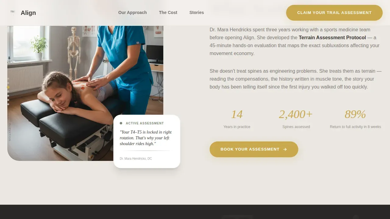 Wellness Chiropractic Practice Landing Page Template