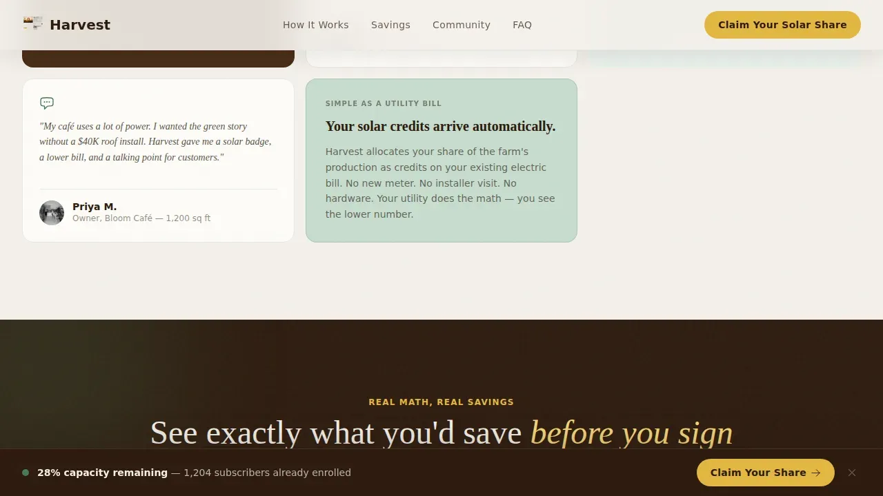 Solar & Wind Energy Cost Calculator Website Template