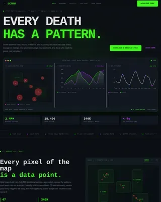 Competitive Gaming Analytics Landing Page Template