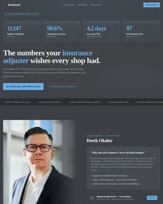 Certified Vehicle Restoration Landing Page Template