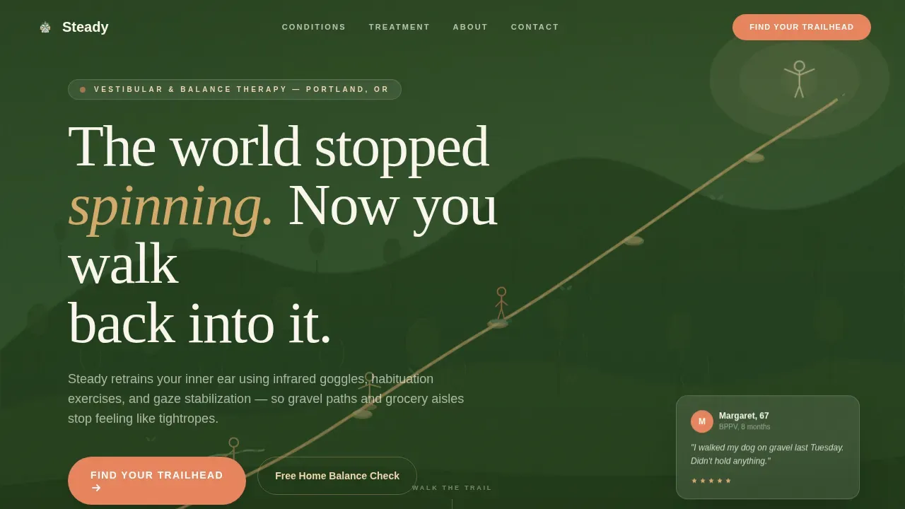 Therapeutic Vestibular Rehabilitation Landing Page Template
