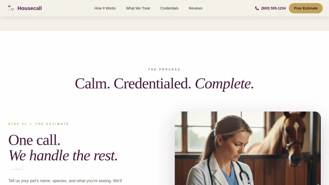 Licensed Mobile Veterinary Landing Page Template