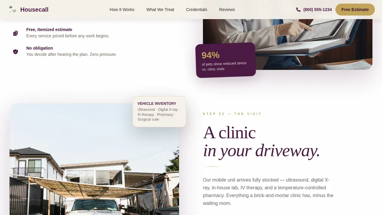Licensed Mobile Veterinary Landing Page Template