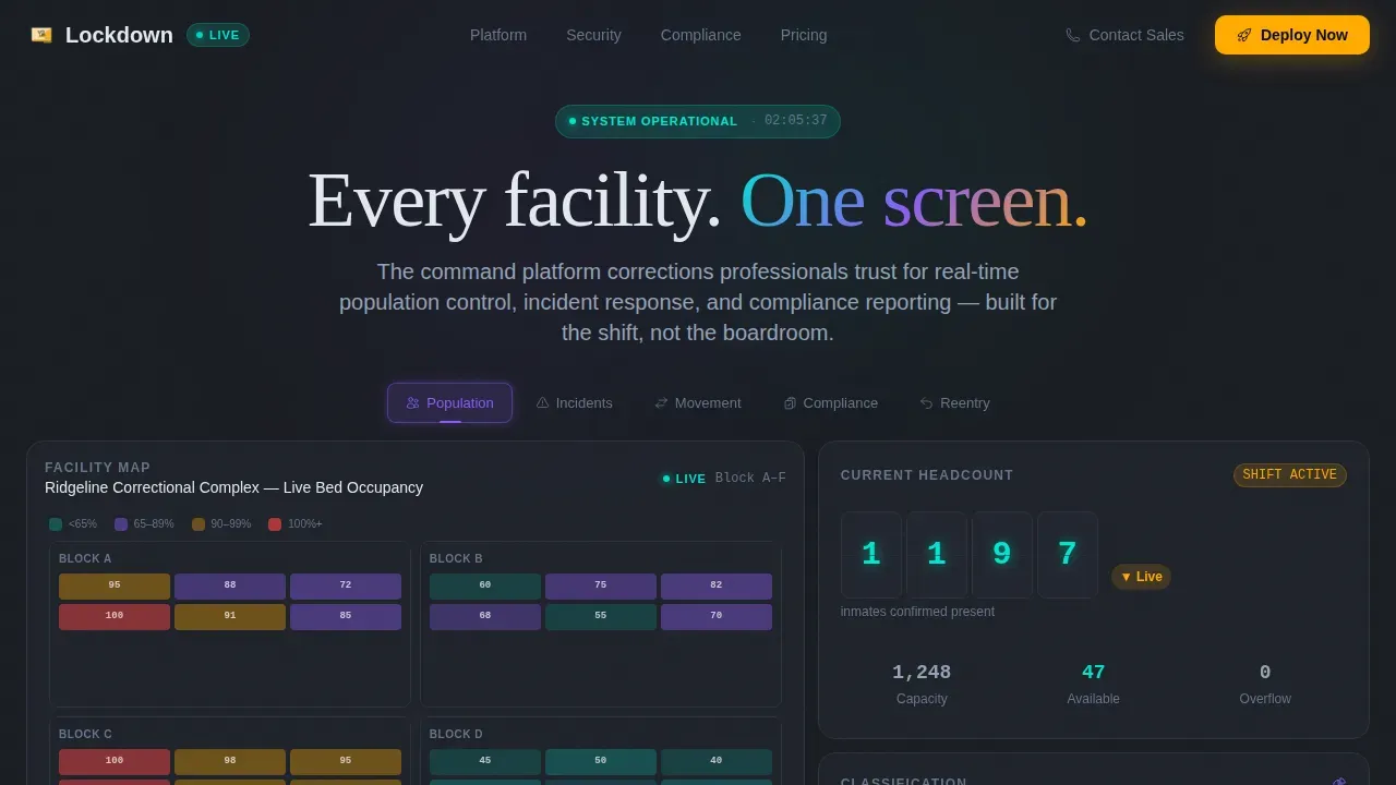 Corrections Management Software Landing Page Template