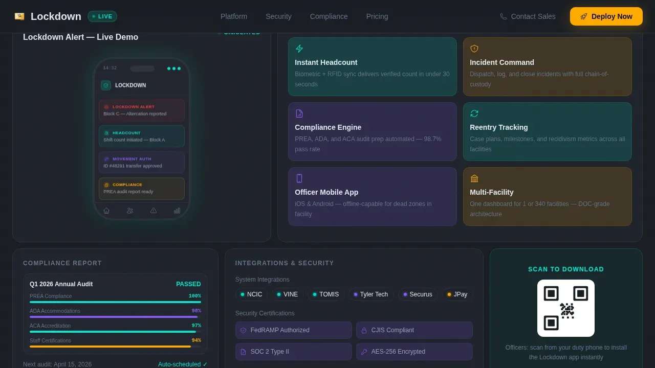 Corrections Management Software Landing Page Template