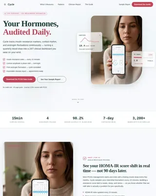 Clinical Grade PCOS Hormone Monitor Landing Page Template