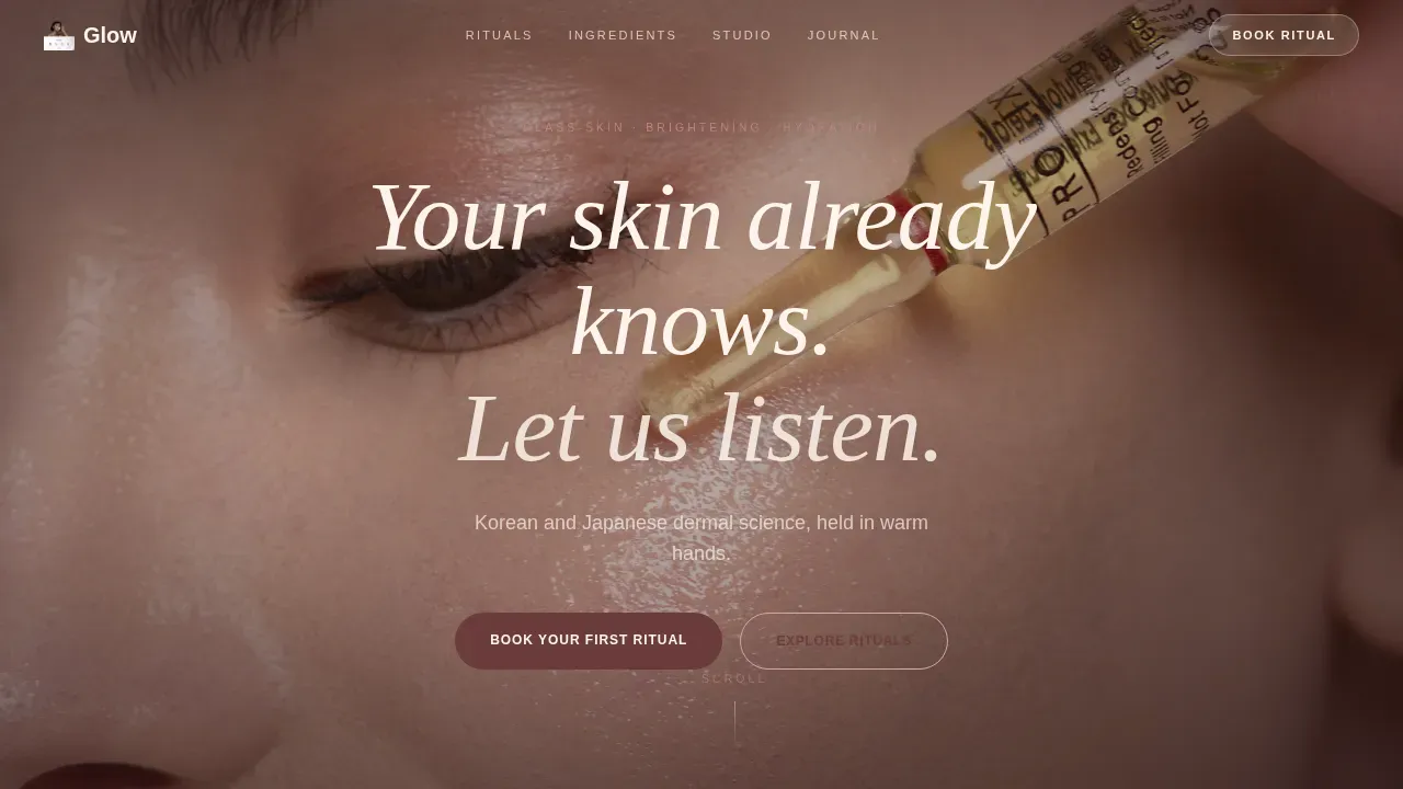 Curated East-Asian Skincare | Free Website Template | Rocket