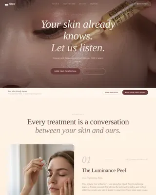 Curated East-Asian Skincare | Free Website Template | Rocket