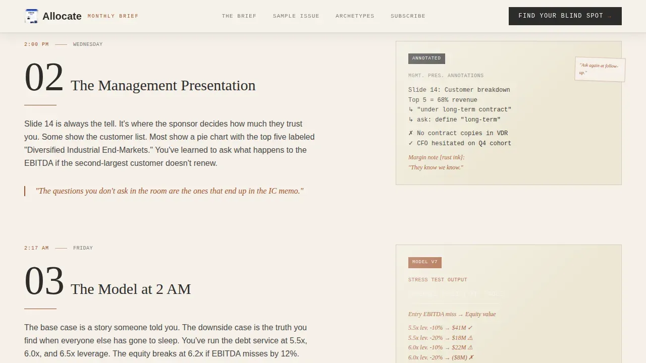 Private Equity Newsletter Landing Page Template