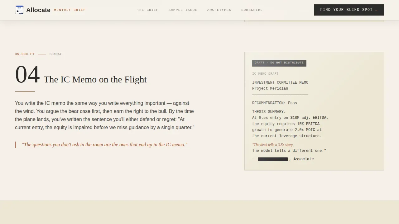 Private Equity Newsletter Landing Page Template
