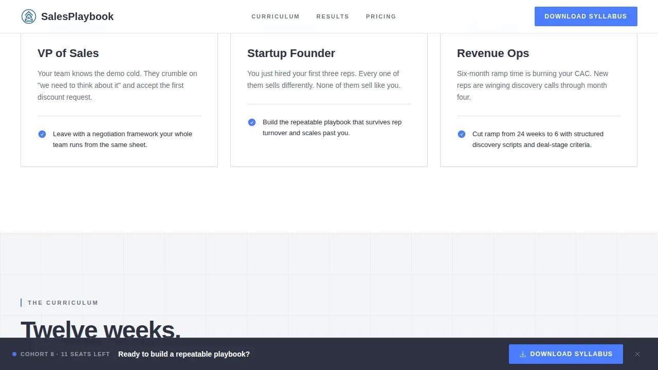 Precision B2B Sales Training Landing Page Template