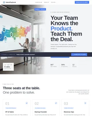 Precision B2B Sales Training Landing Page Template