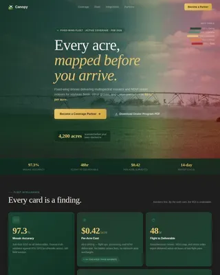 Drone Crop Monitoring Landing Page Template
