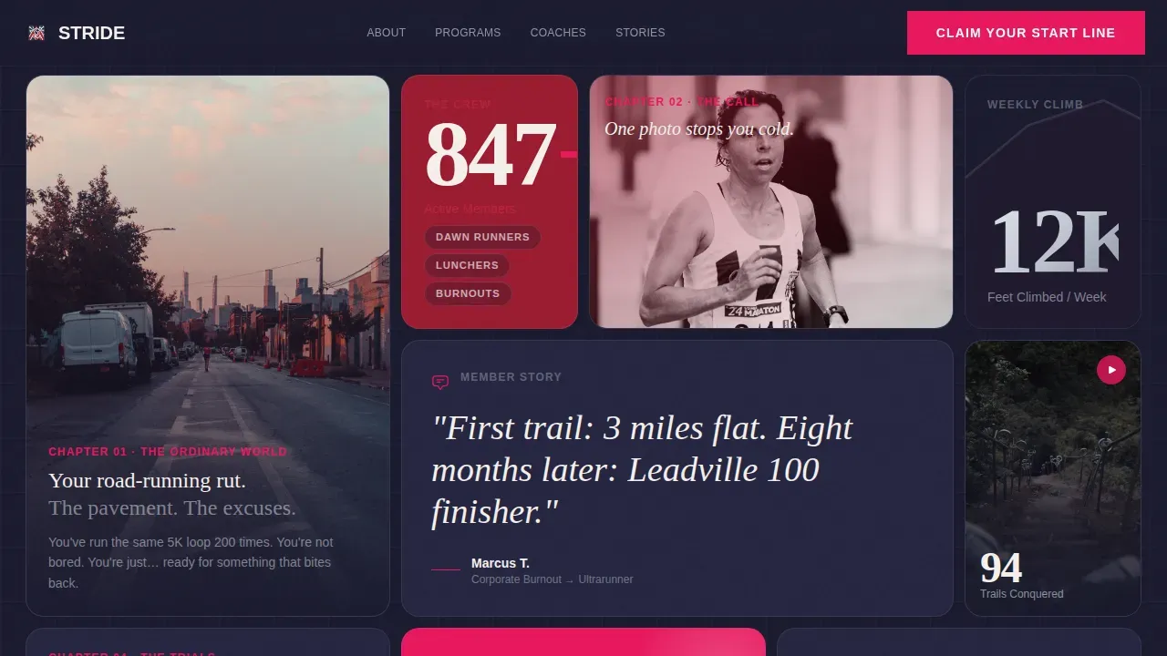 Vibrant Trail Running Landing Page Template