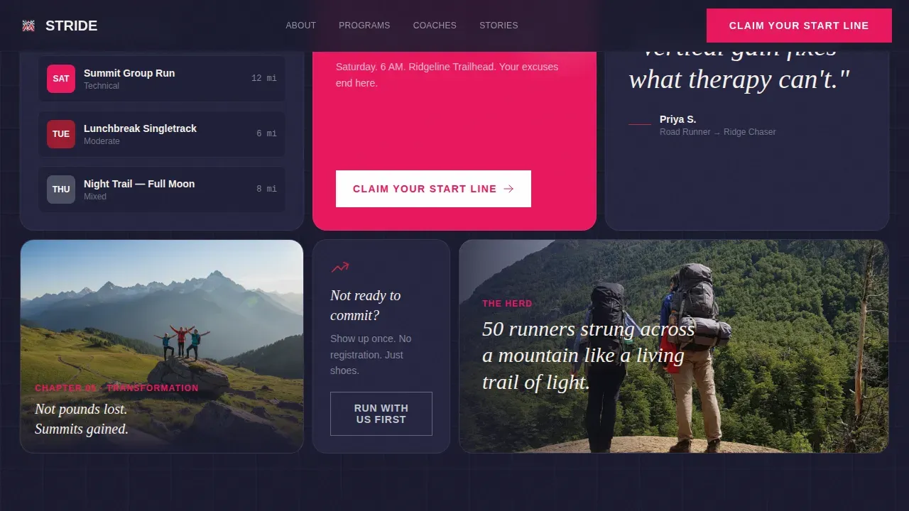 Vibrant Trail Running Landing Page Template