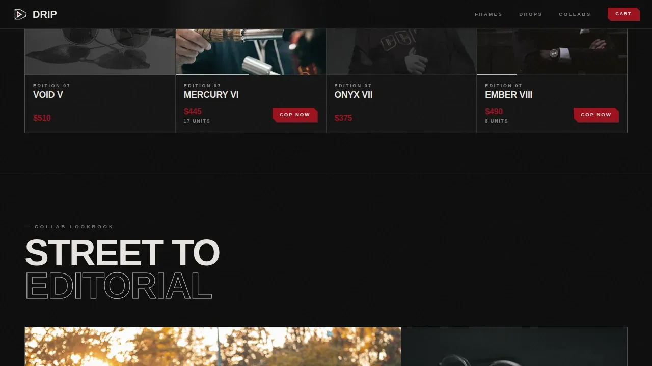 Streetwear Fashion Portfolio & Case Study Website Template
