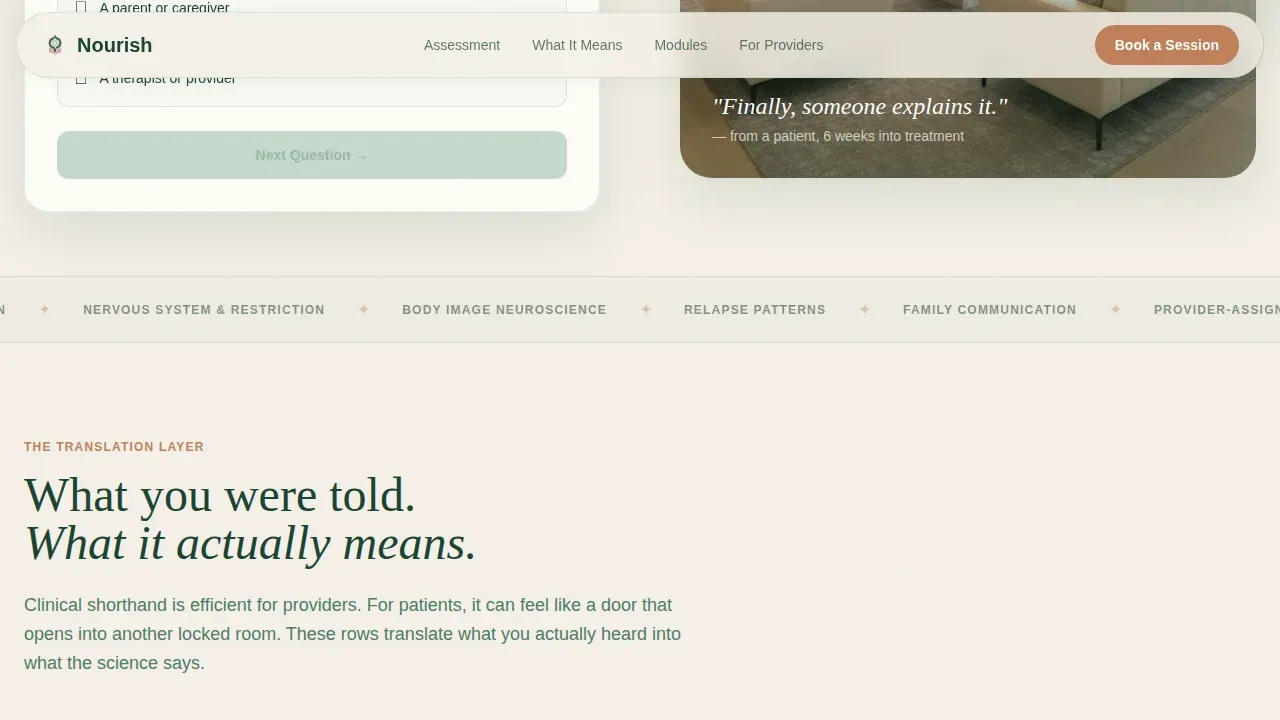 Eating Disorder Care Booking Website Template