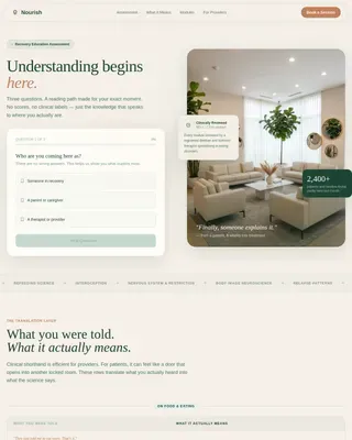 Eating Disorder Care Booking Website Template