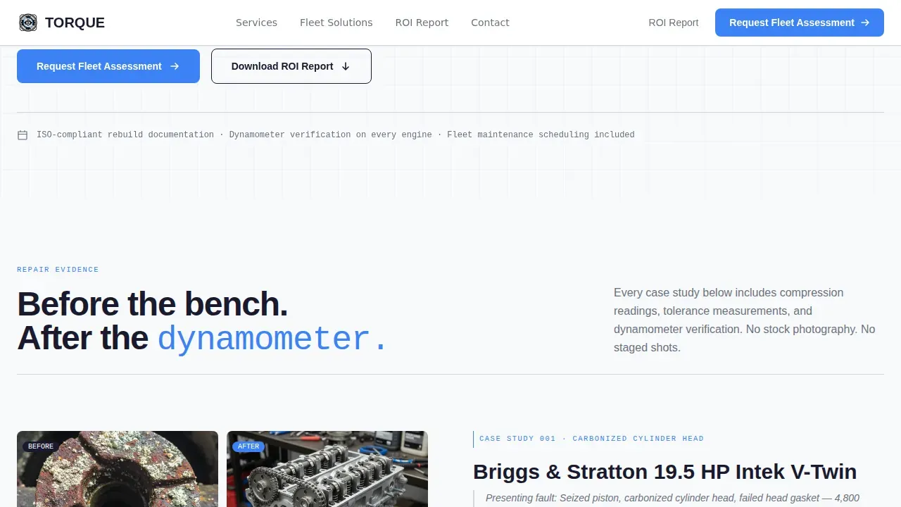 Precision Engine Service Landing Page Template