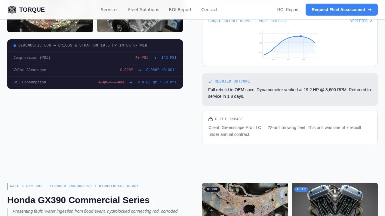Precision Engine Service Landing Page Template