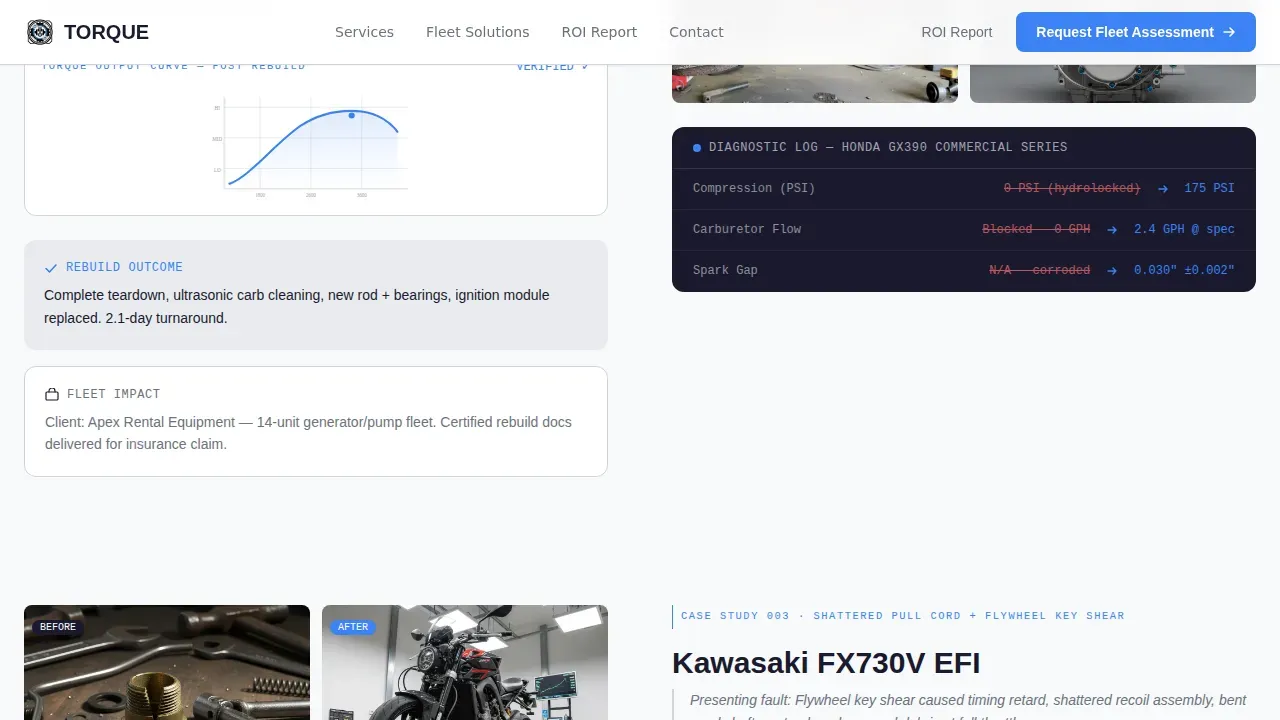 Precision Engine Service Landing Page Template