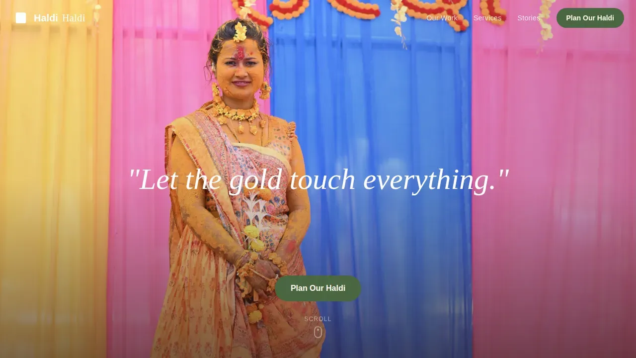 Golden Wedding Coordination Landing Page Template