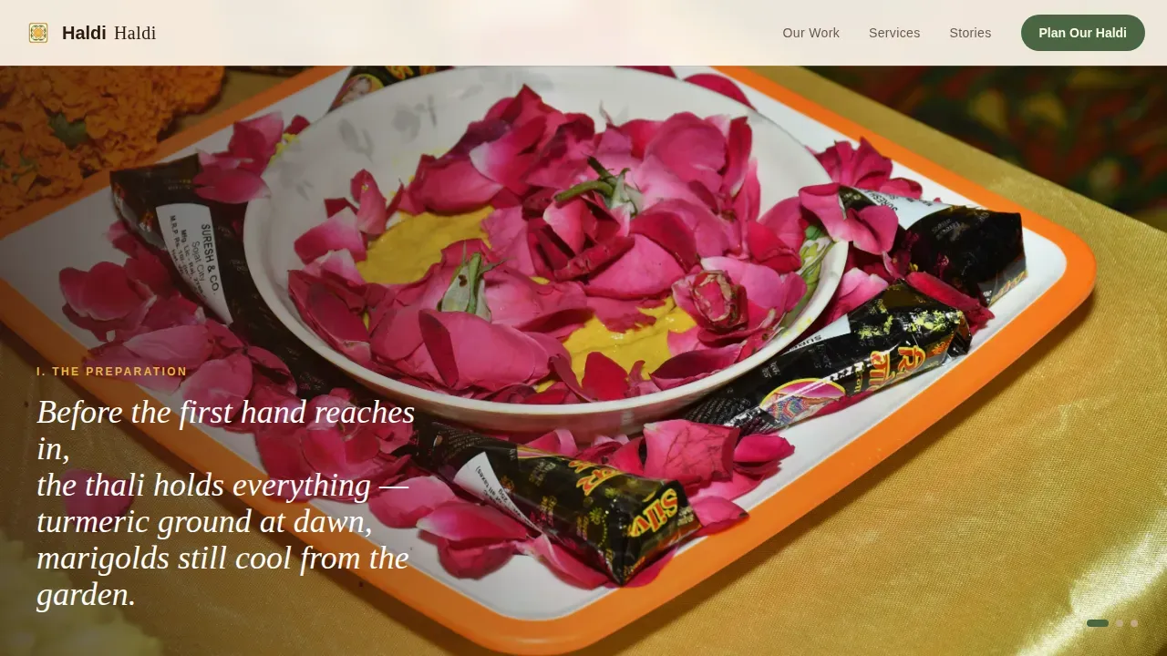 Golden Wedding Coordination Landing Page Template