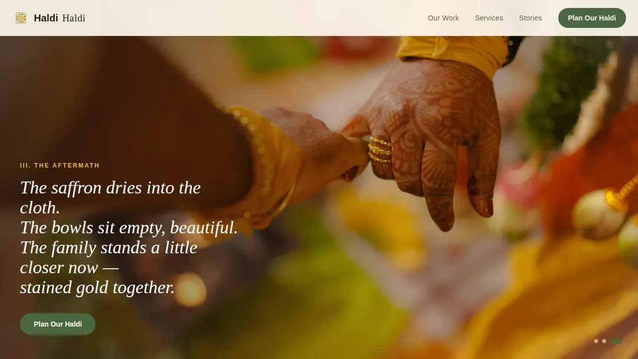 Golden Wedding Coordination Landing Page Template