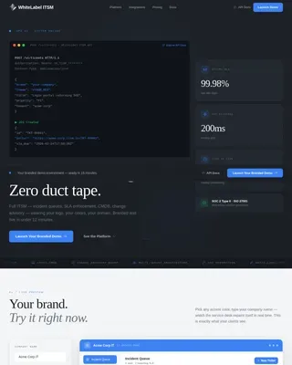 White-Label ITSM Landing Page Template