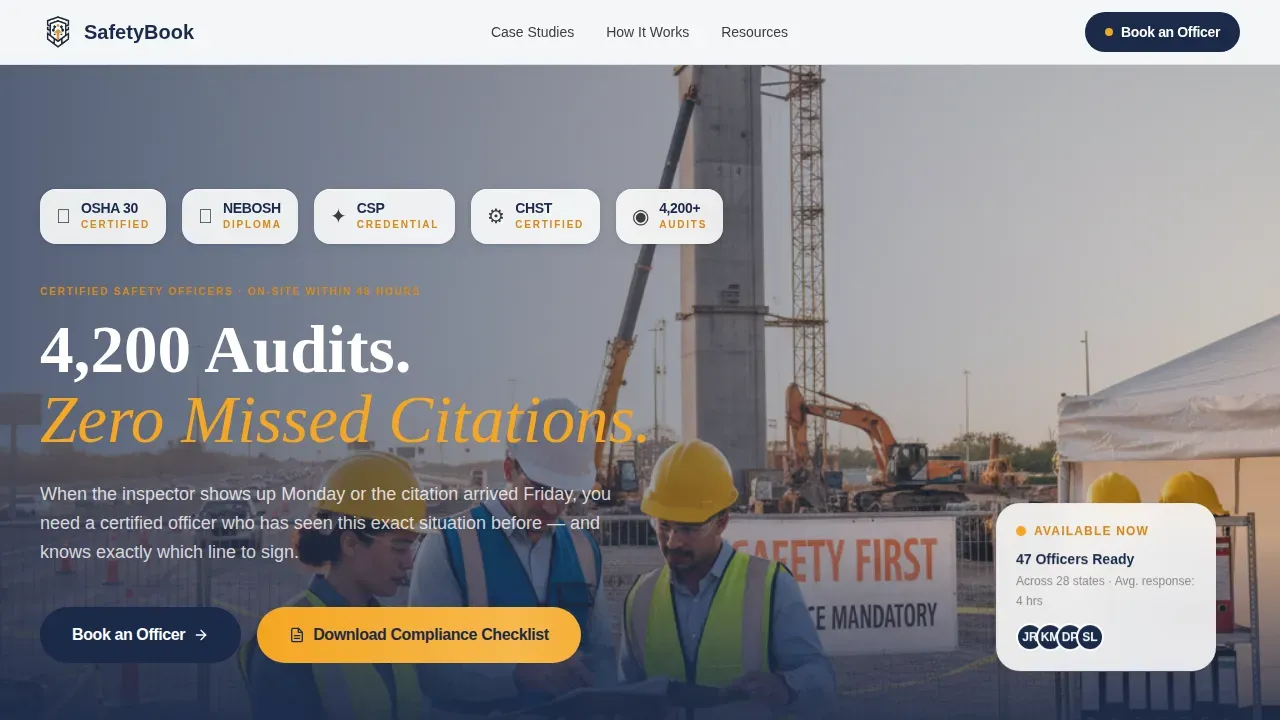 Certified Safety Training Landing Page Template