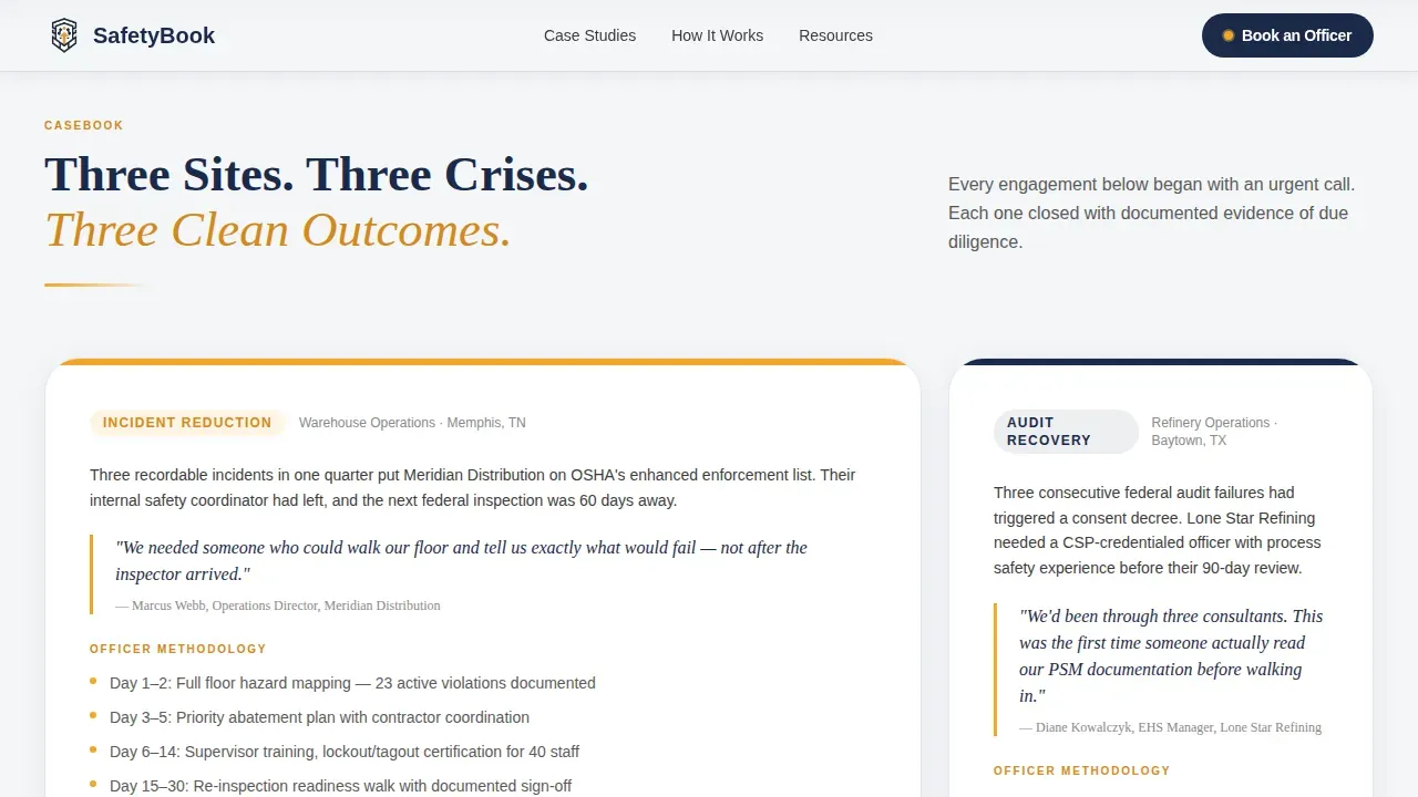 Certified Safety Training Landing Page Template